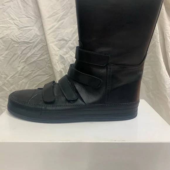 Ann Demeulemeester Black Ribbed moto Men\'s Sandals Sz 41 (8us) NWOT Leather sandals Ann Demeulemeester Black size 42 EU in  main image 4